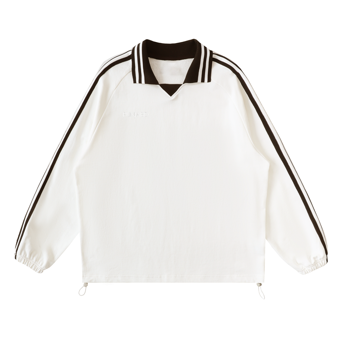 Striped Lapel Collar Sweatshirt (SIZE UP)